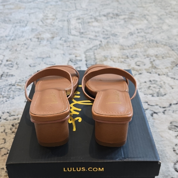 Lulu's Tan Strappy Block Heel Sandals - Picture 3 of 4